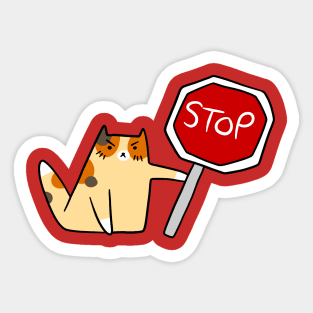 Stop Sign Cat Sticker